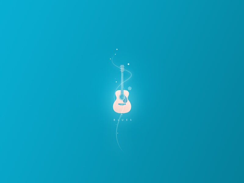 Acoustic Guitar Illustration — Blue