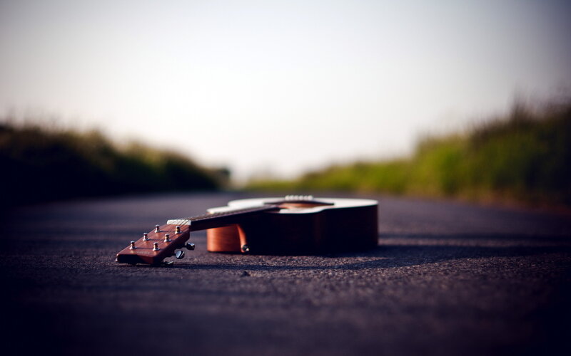 Acoustic Guitar on Road