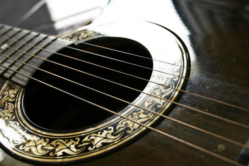 acoustic guitar soundhole detail