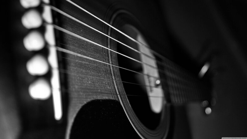 Acoustic Guitar Strings — Black, Dramatic