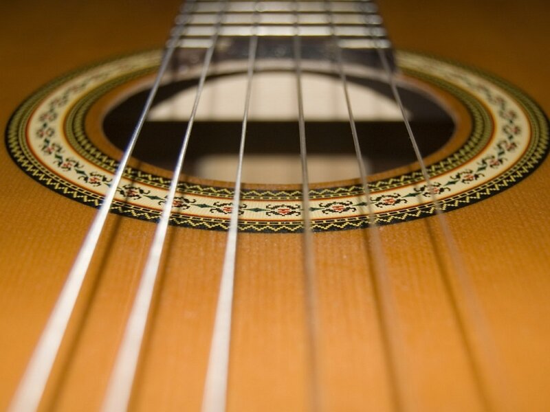 Acoustic Guitar Strings — Brown, Calm, Photograph