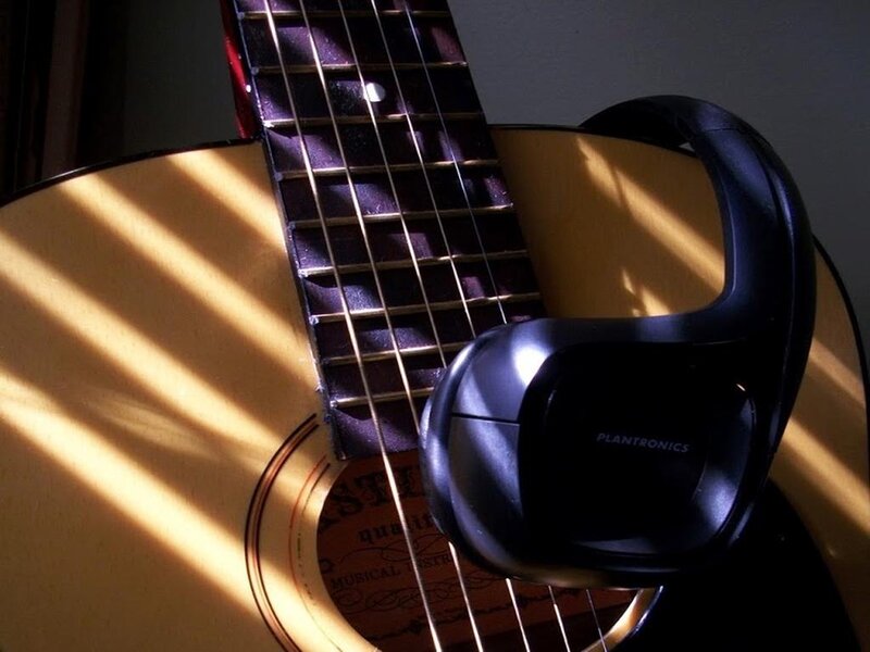 Acoustic Guitar with Headphones