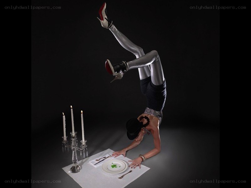 Acrobat at a dinner table