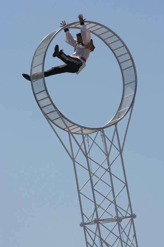Acrobat in a large ring