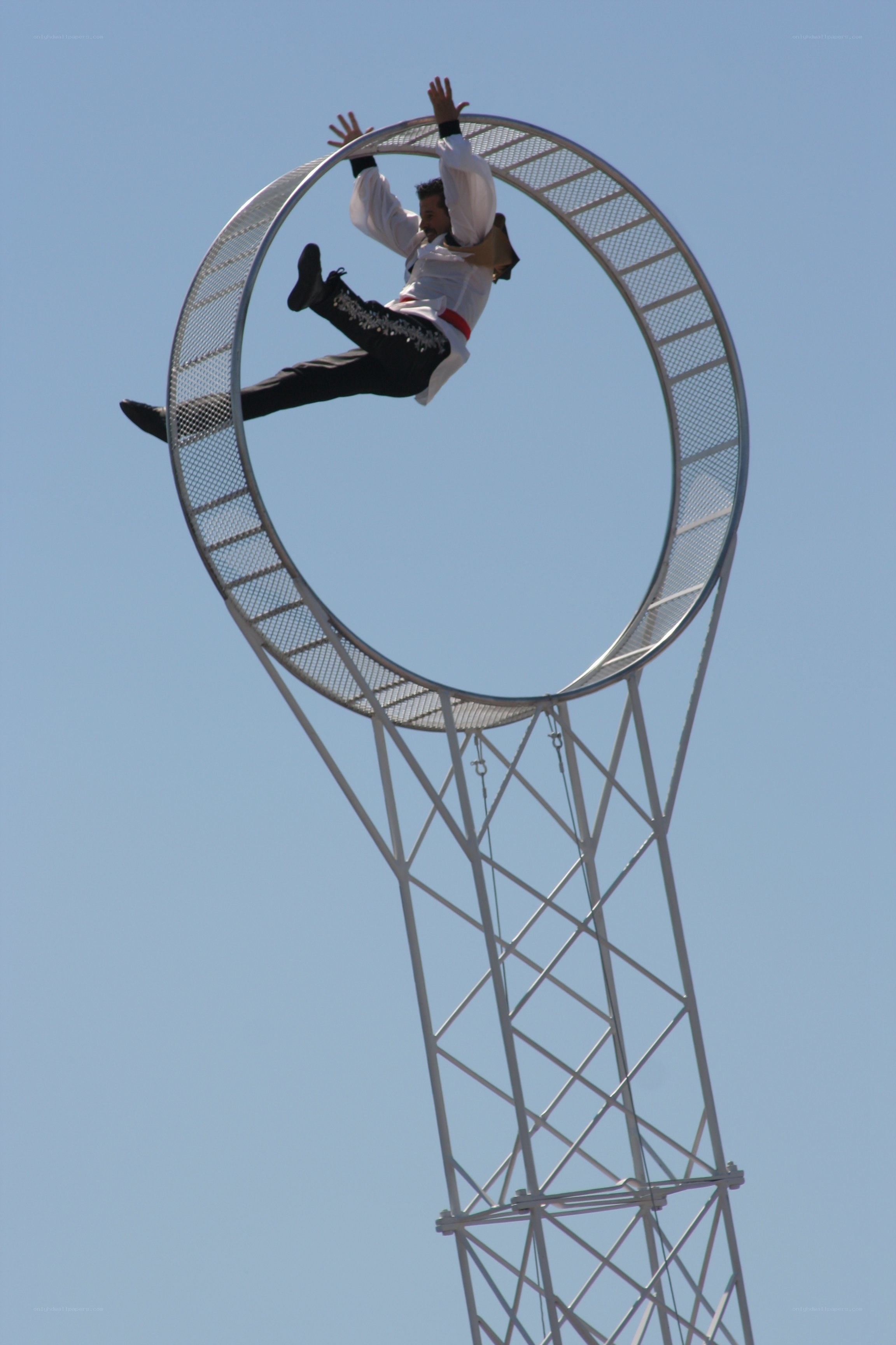 Acrobat in a large ring