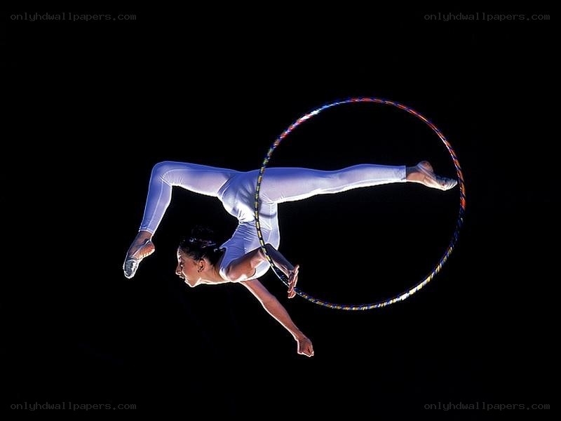 Acrobat with hula hoop