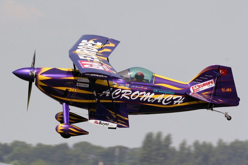 Acrobatic Airplane in Flight