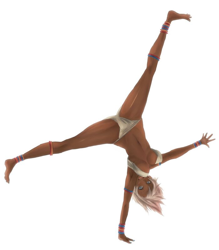 acrobatic dancer in handstand