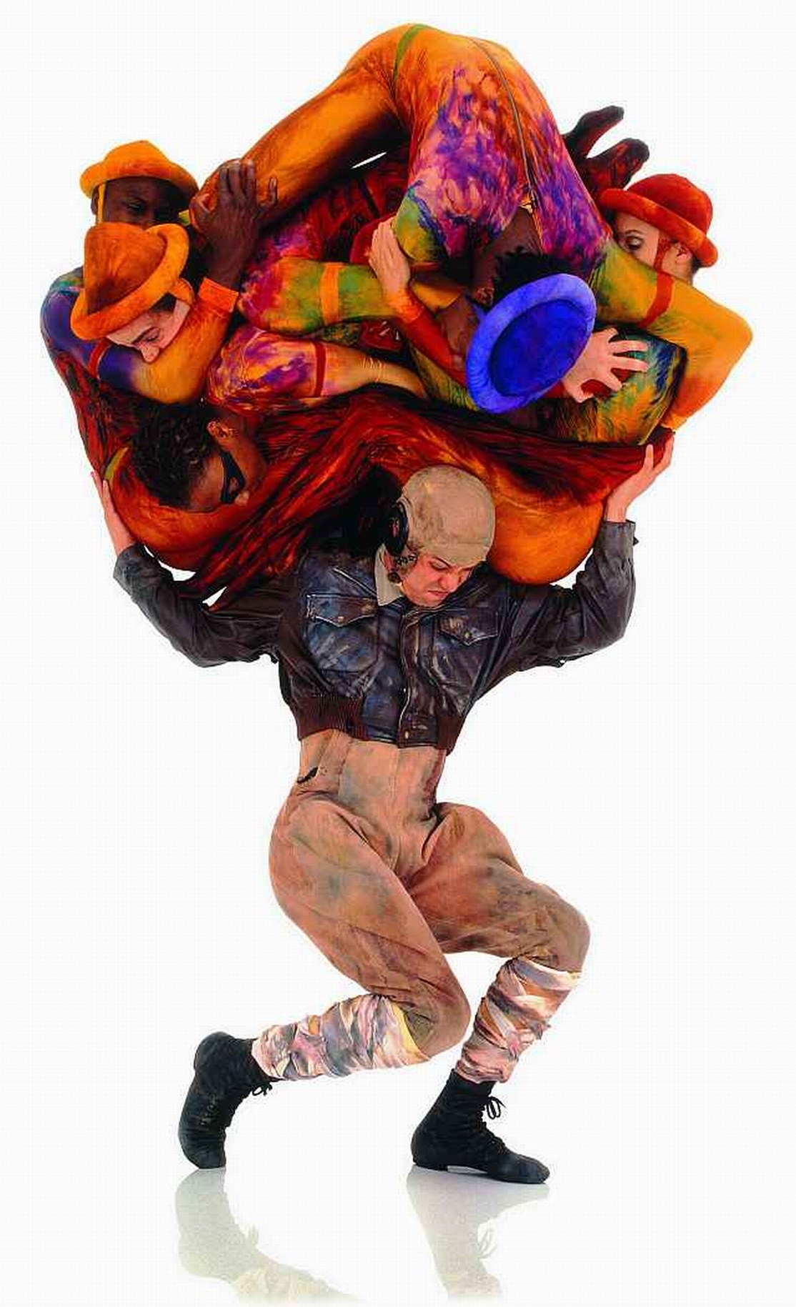 Acrobatic human pyramid