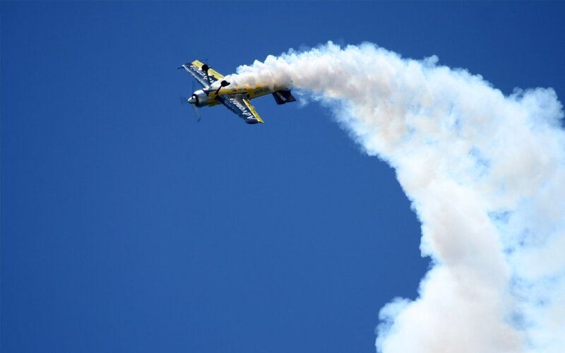 Acrobatic plane performing stunt