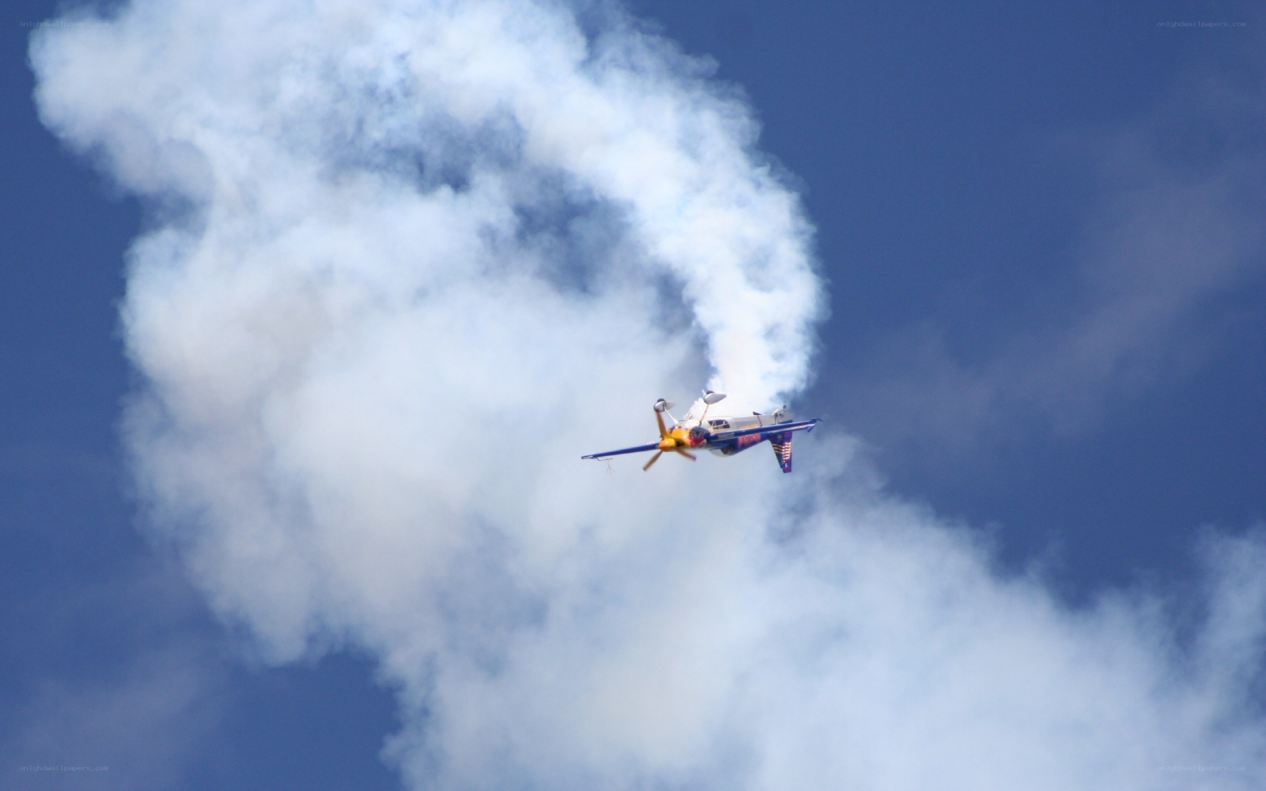 Acrobatic plane performing stunt