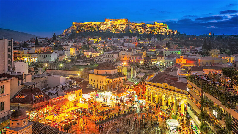 Acropolis at Dusk — Blue