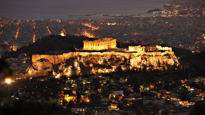 Acropolis of Athens at night