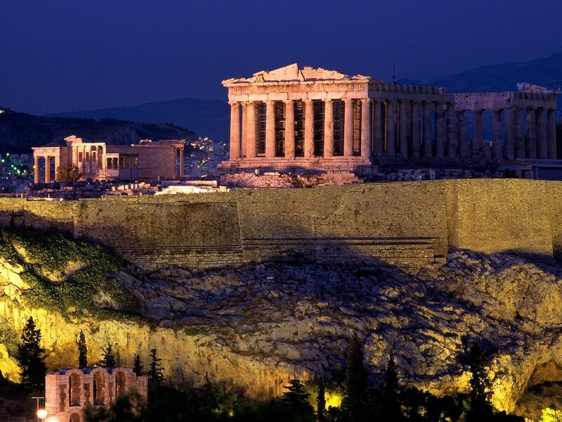 Acropolis of Athens at night