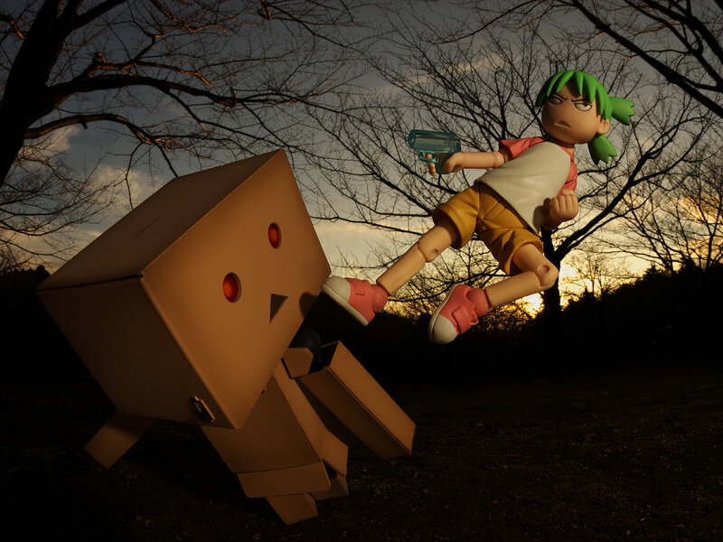 Action figure battle scene