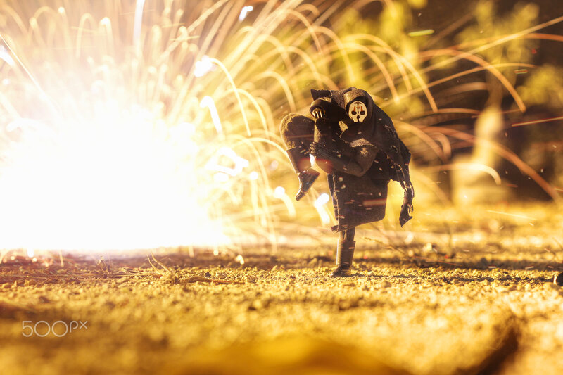 Action Figure in Explosion