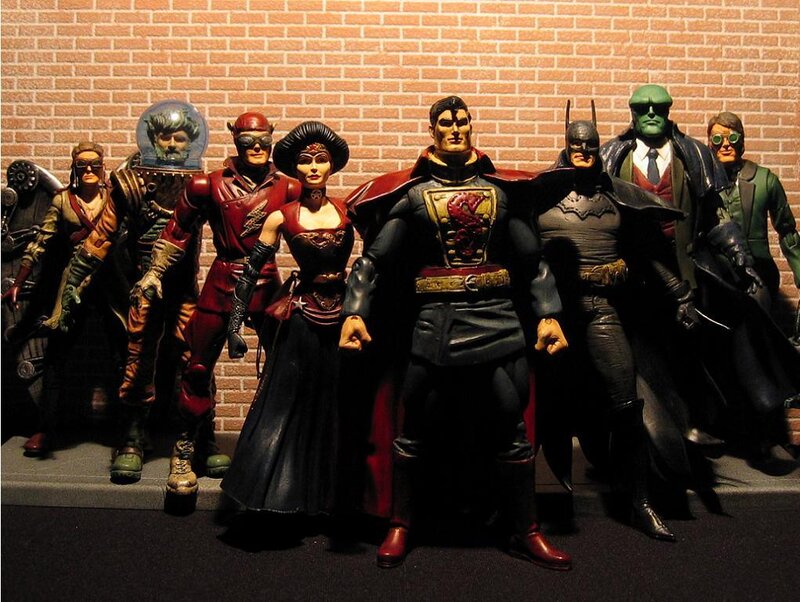 action figures in a lineup