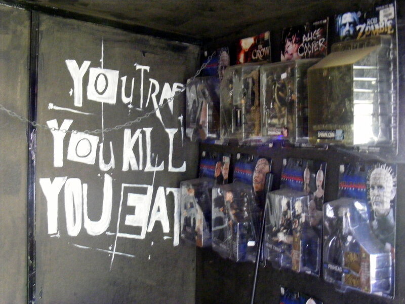Action figures in a themed display