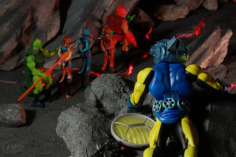 Action Figures in Cave Scene
