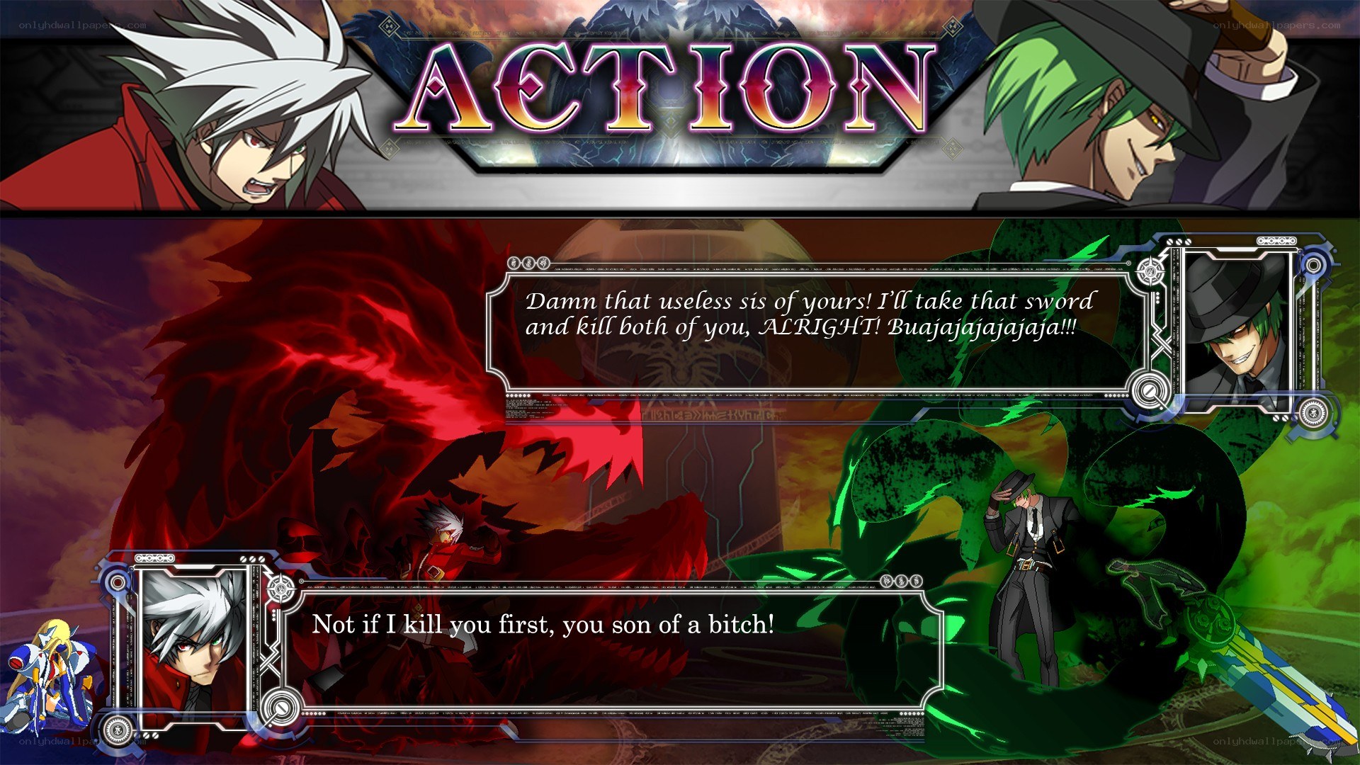 Action scene from a video game
