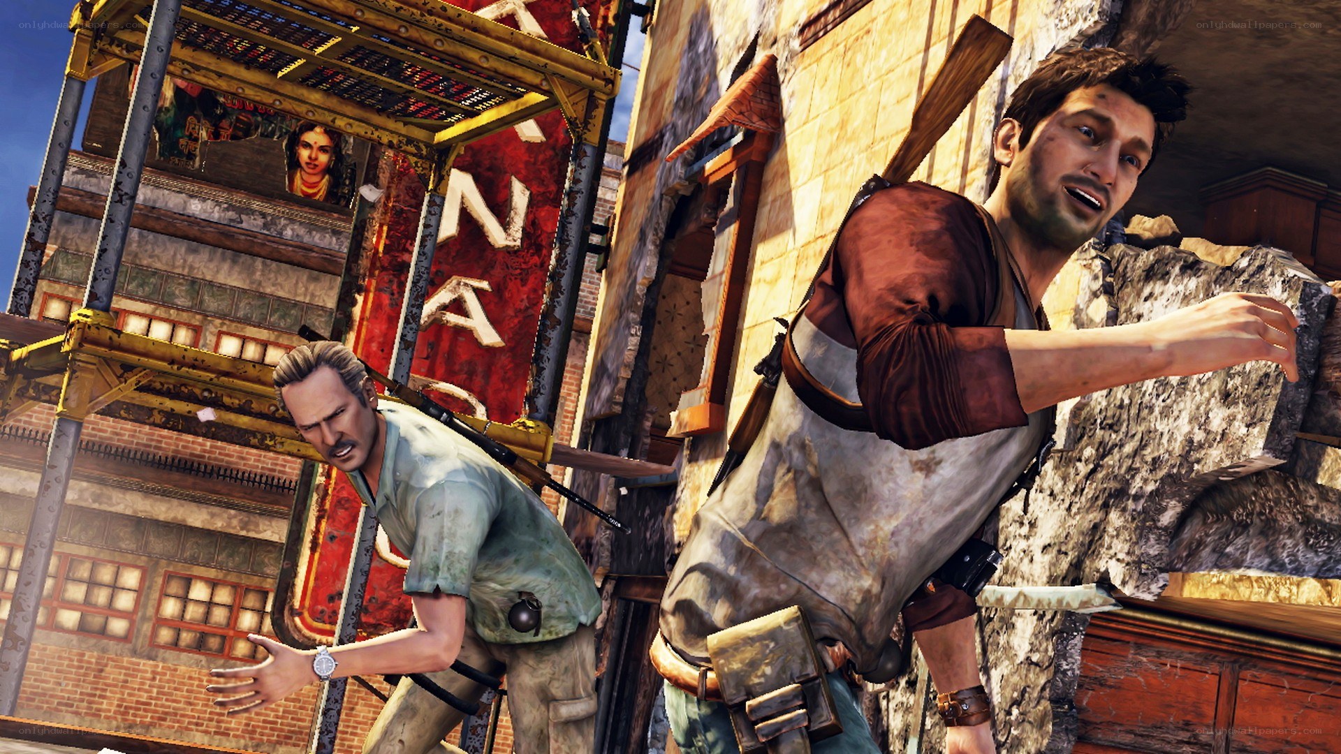 Action scene from a video game