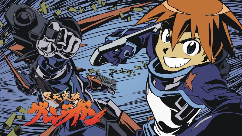 Action scene from Gurren Lagann