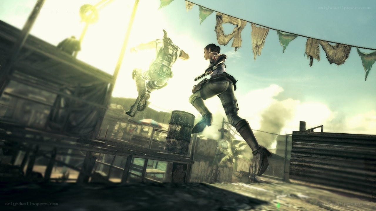 action scene from video game