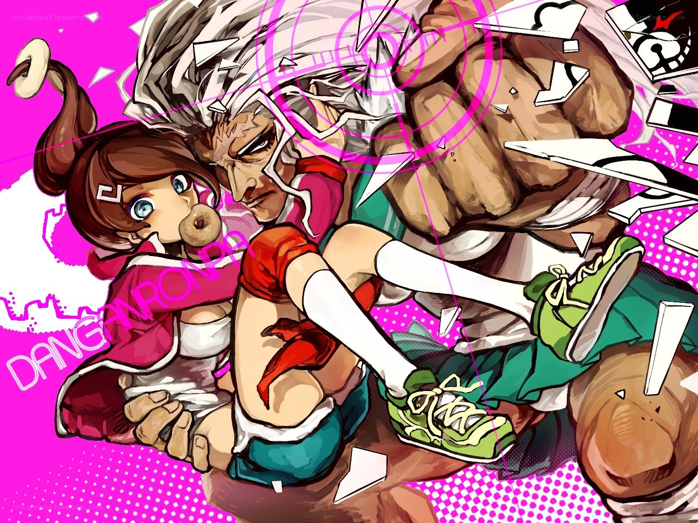 Action scene with two characters