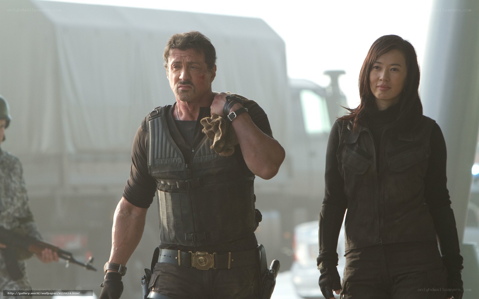 action scene with two characters