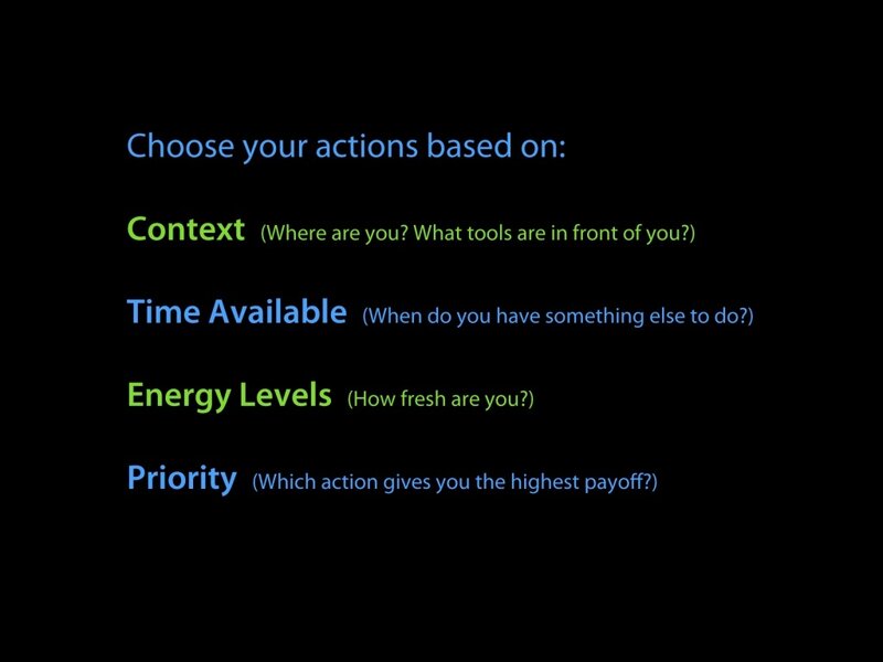 Action selection factors