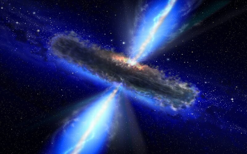 Active Galactic Nucleus — Blue, Dramatic, Night