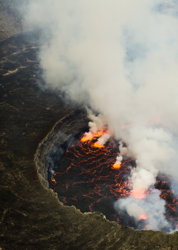 Active volcano crater