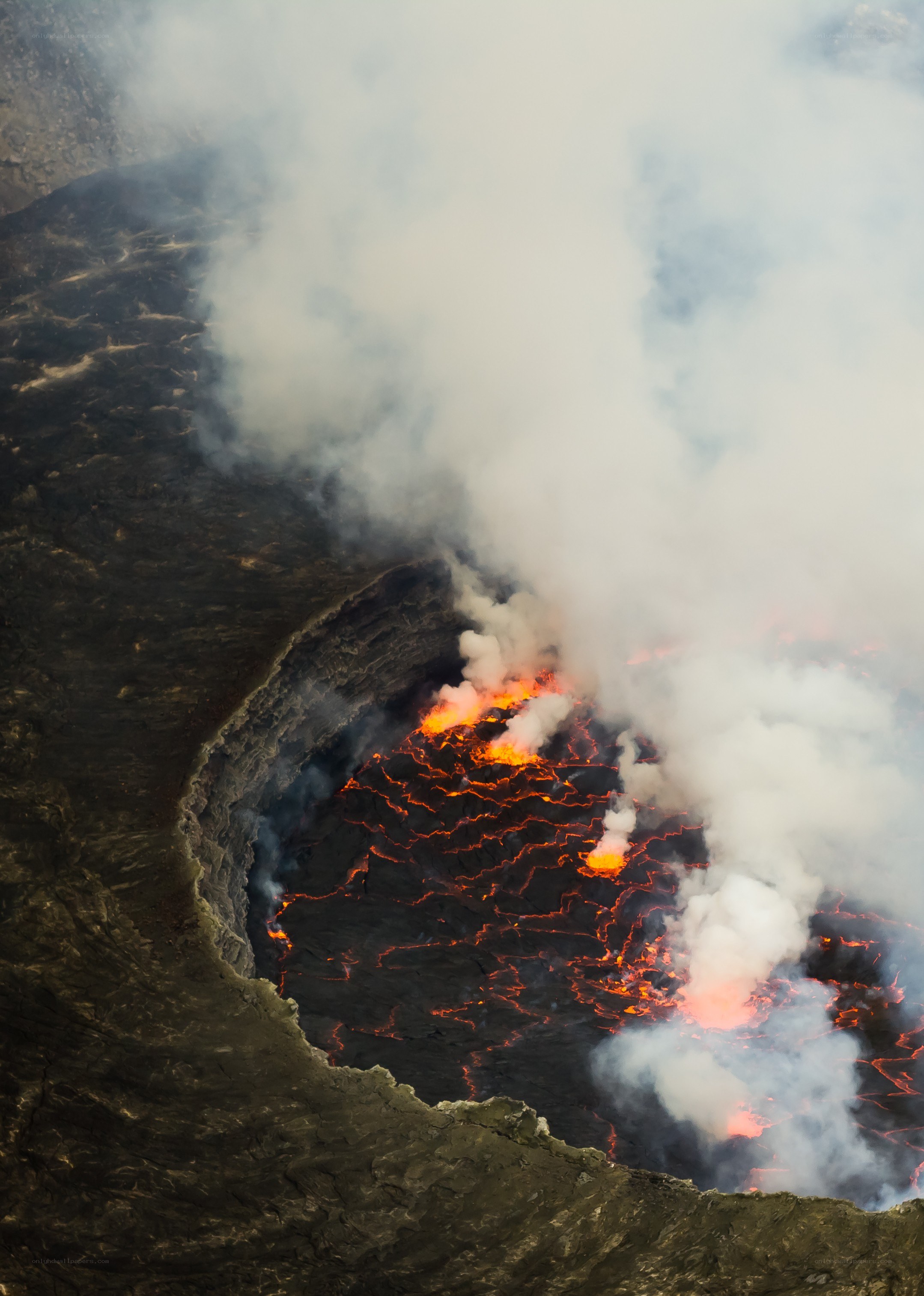 Active volcano crater