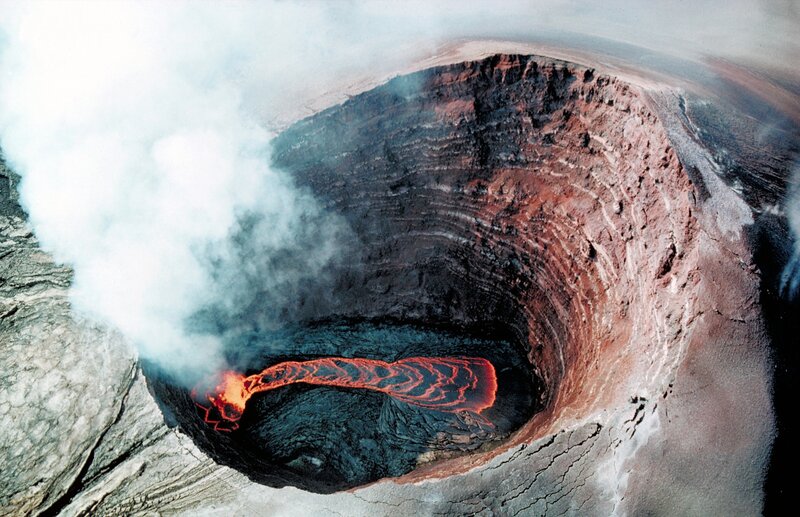 Active volcano crater