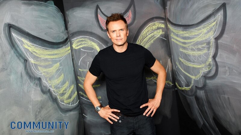 actor in front of chalk art