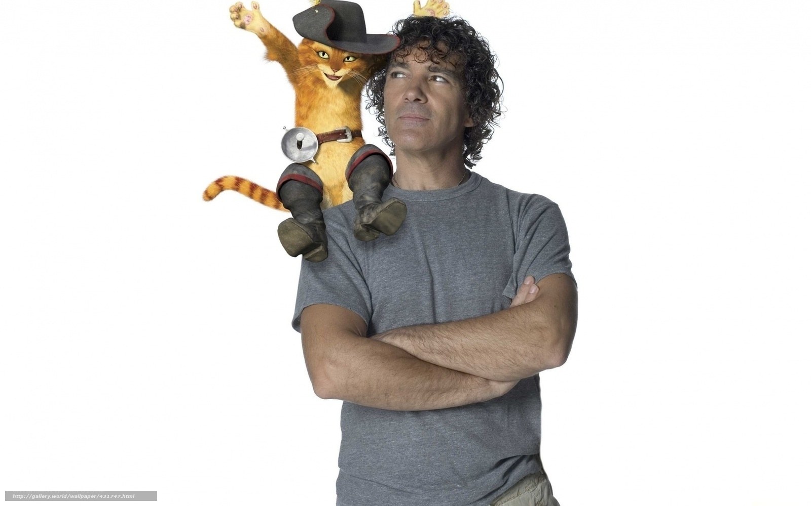 Actor with animated cat character
