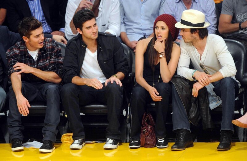 Actors at a basketball game