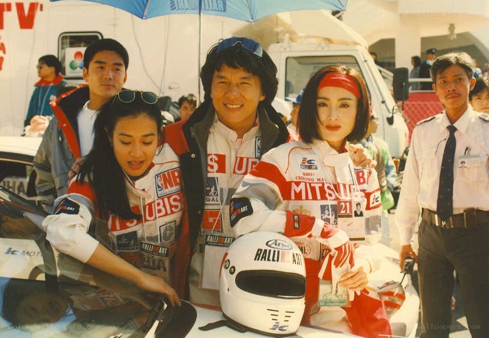 Actors at a racing event