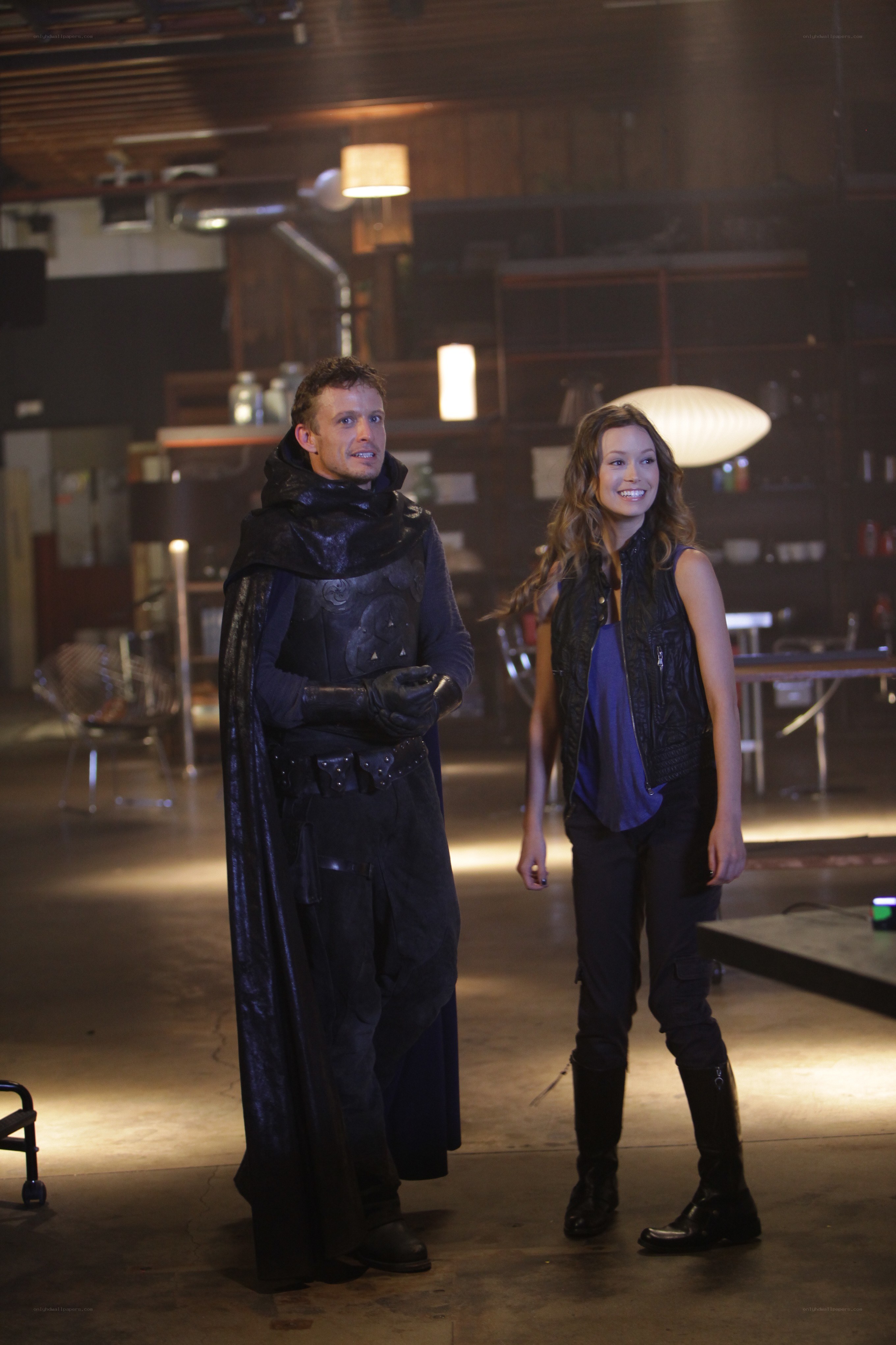actors in costume on set