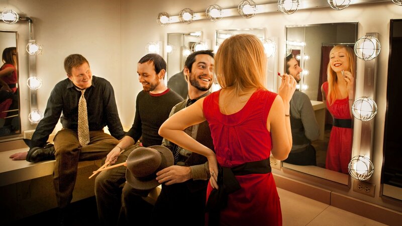 Actors in dressing room
