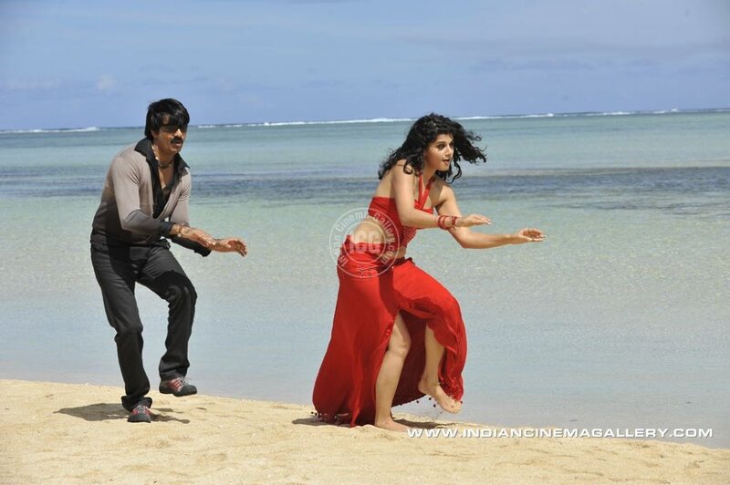 Actors on a beach scene