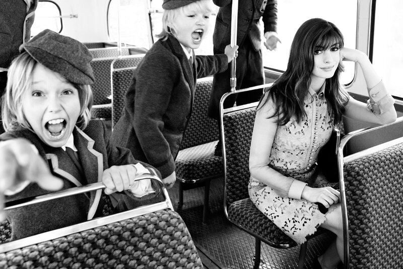 Actors on a bus set
