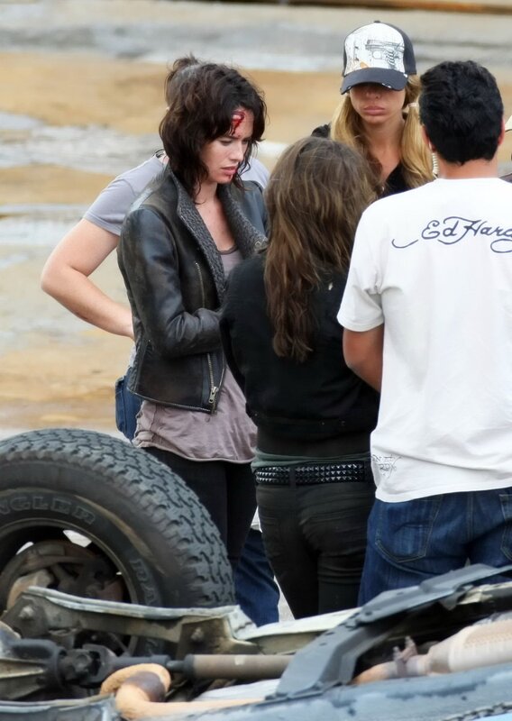 Actors on a film set