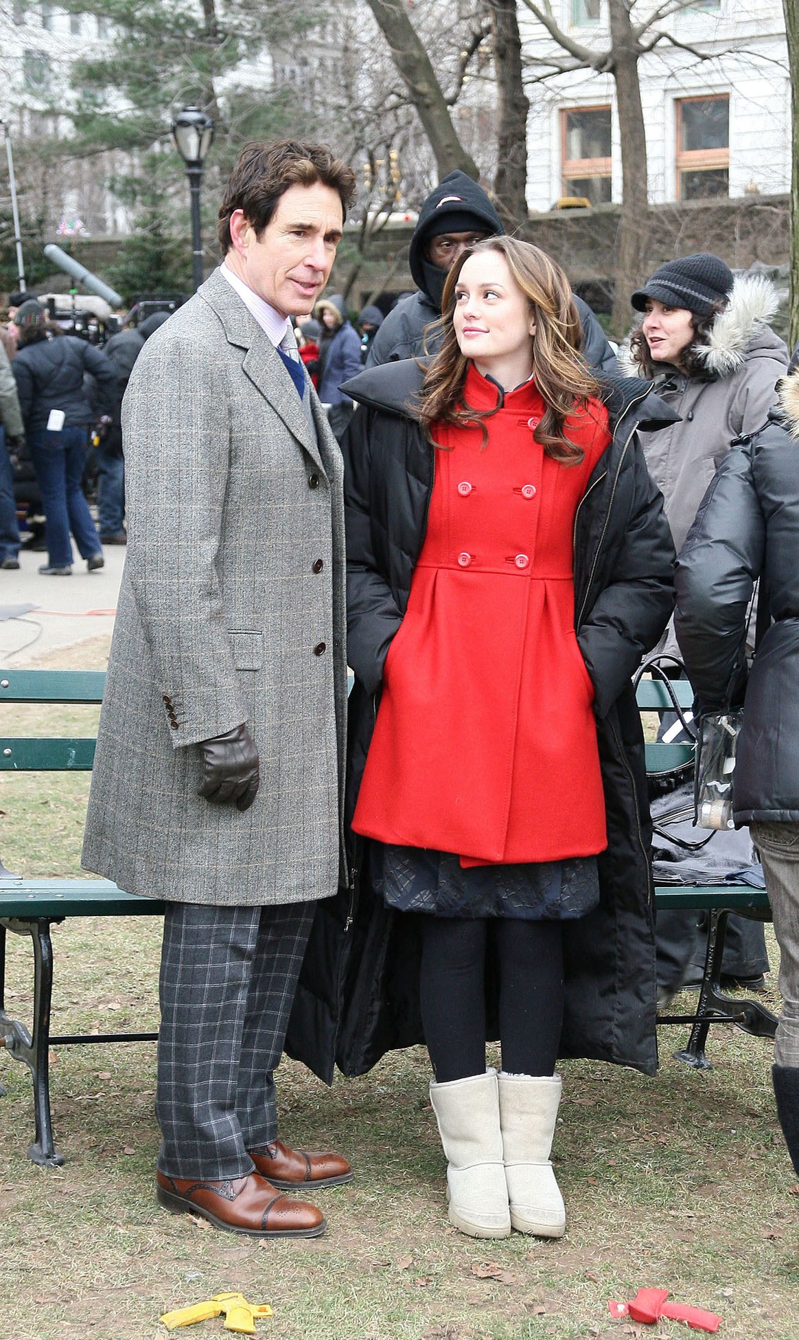 Actors on a film set