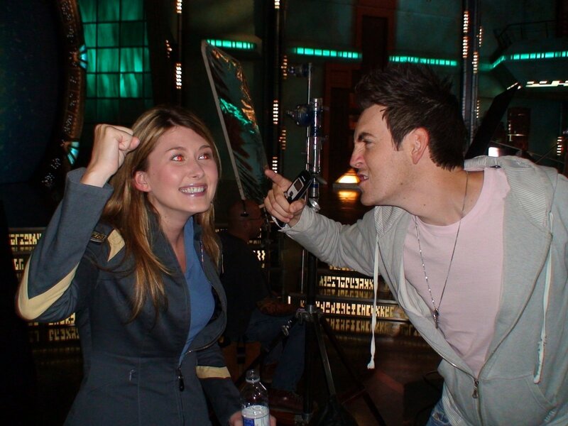 Actors on a sci-fi set