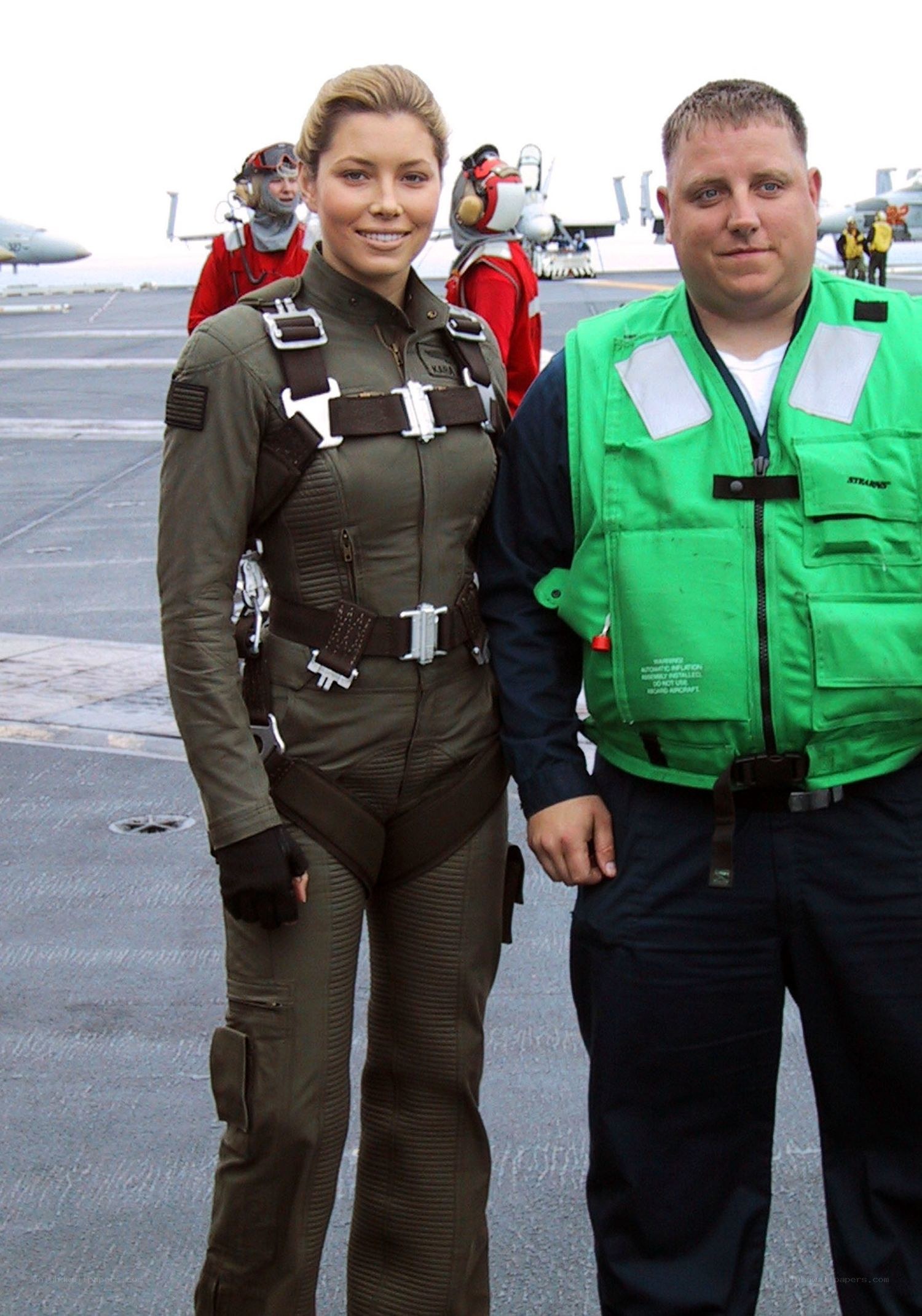 Actors on aircraft carrier deck