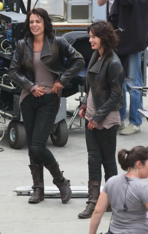 Actors on film set