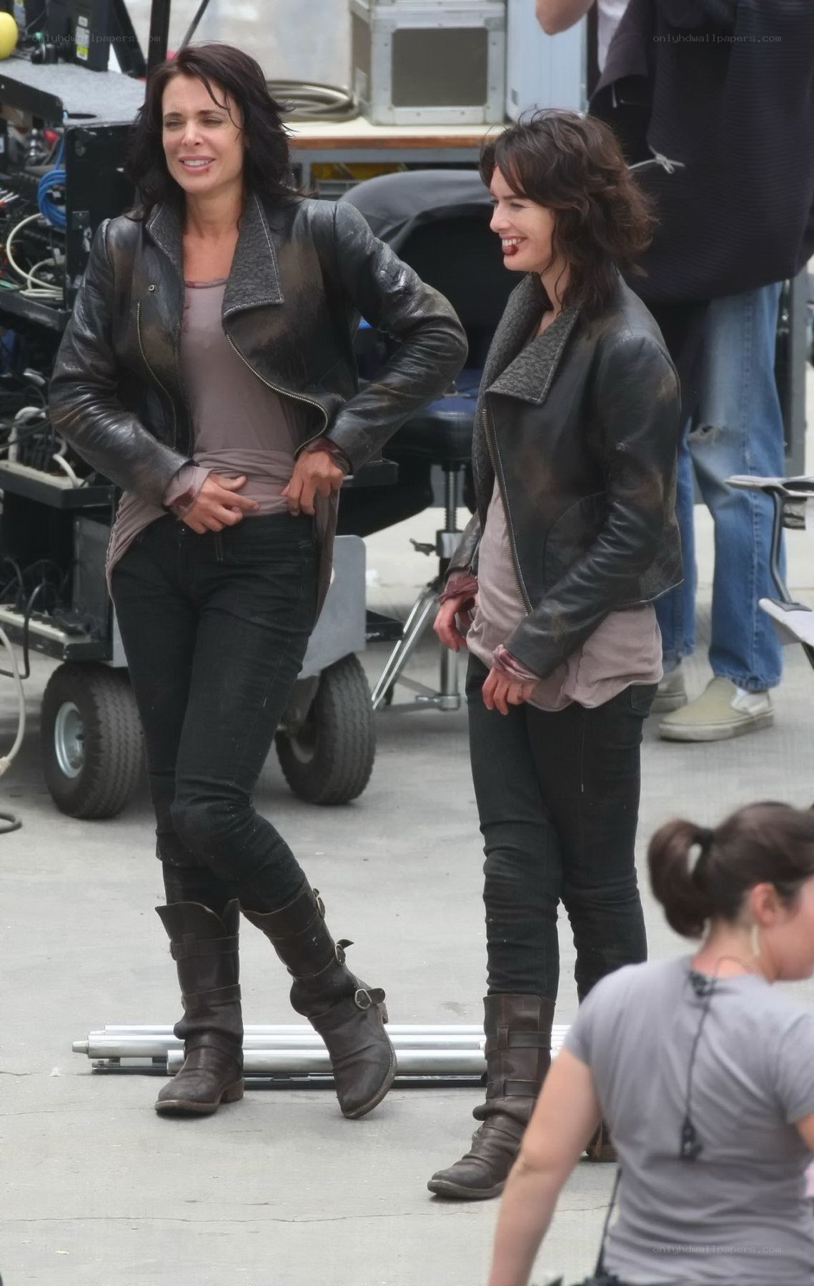 Actors on film set