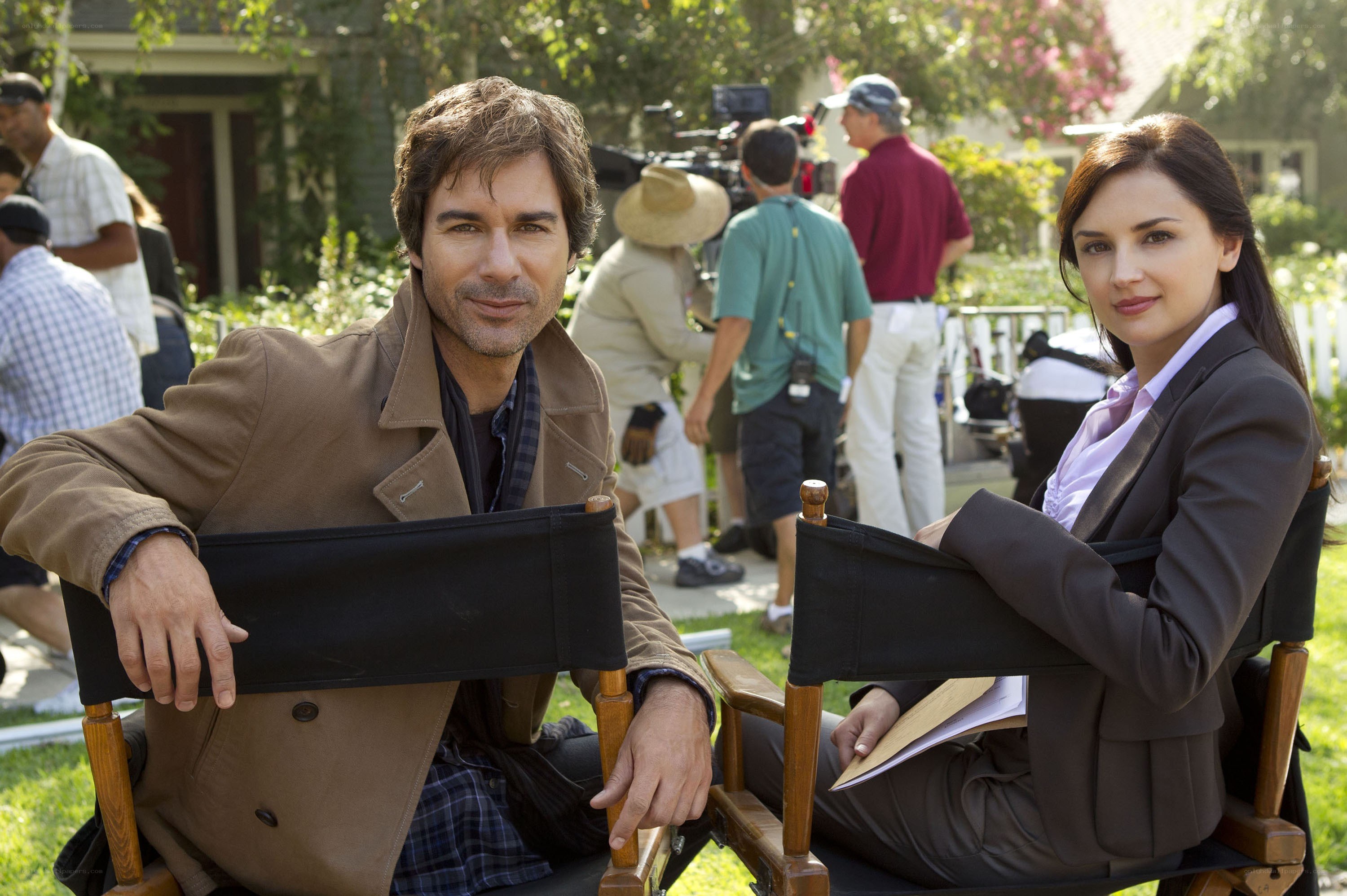 Actors on film set