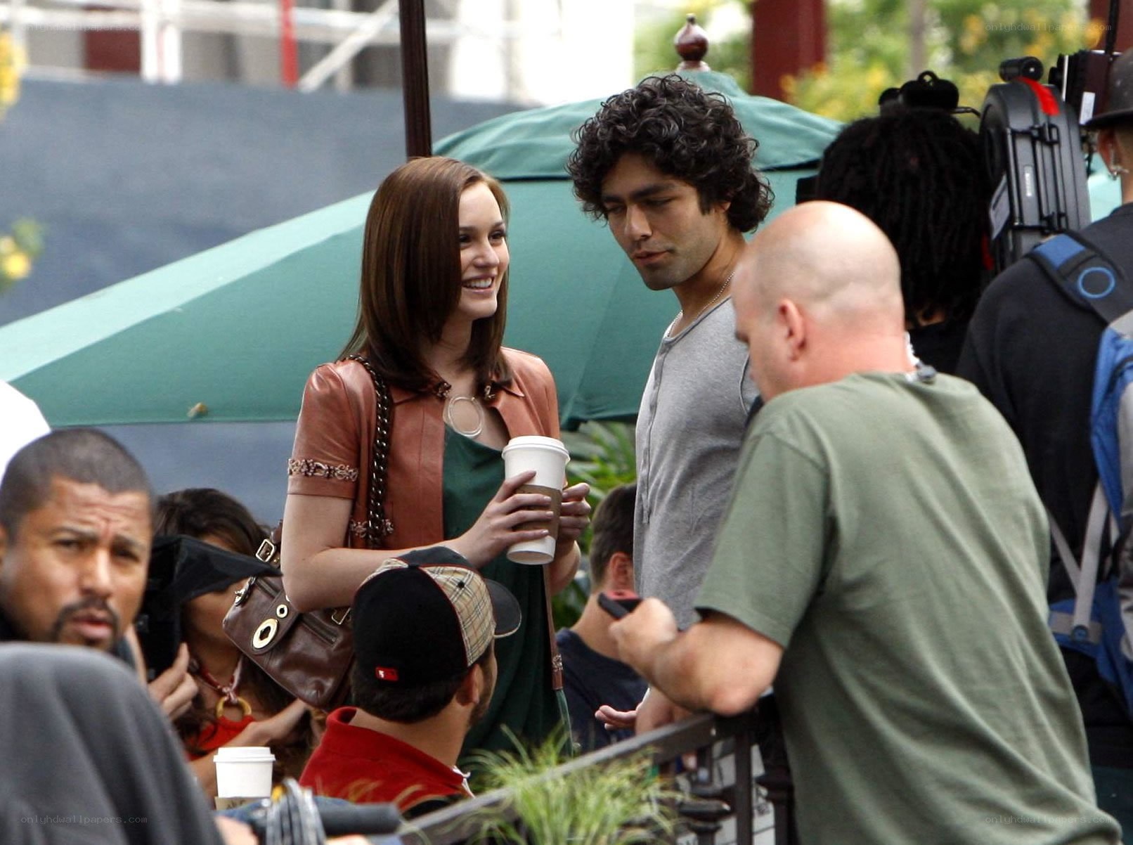 actors on film set